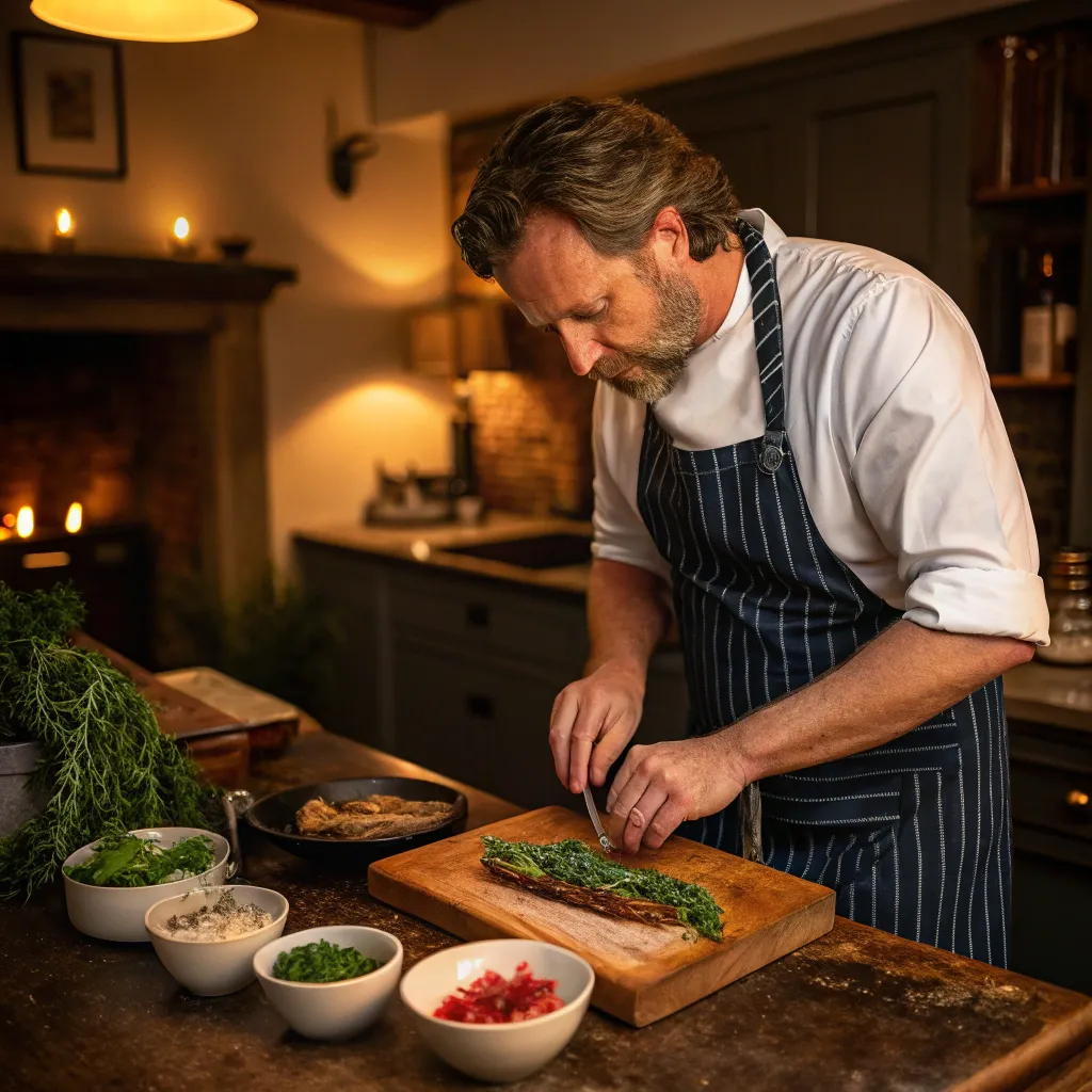 James Bartlett preparing a traditional British dish