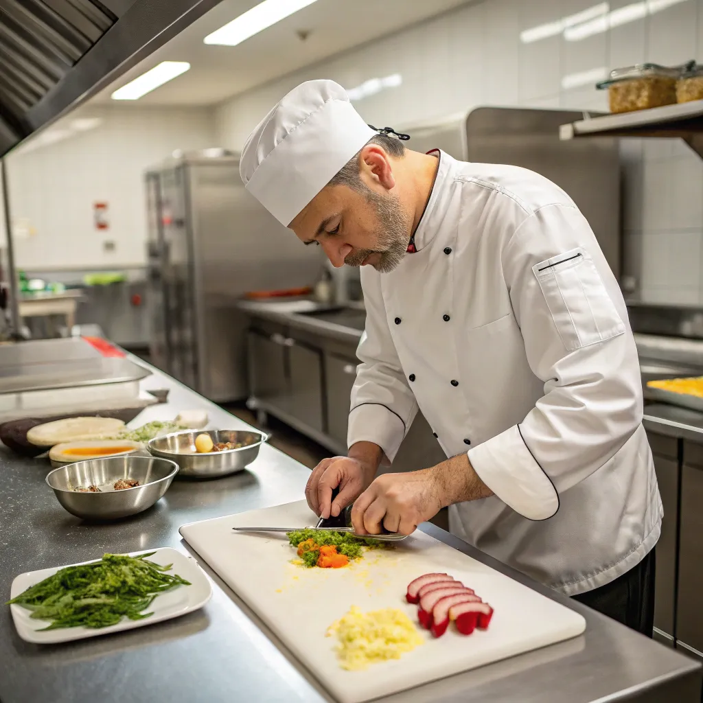 Chef preparing a traditional dish